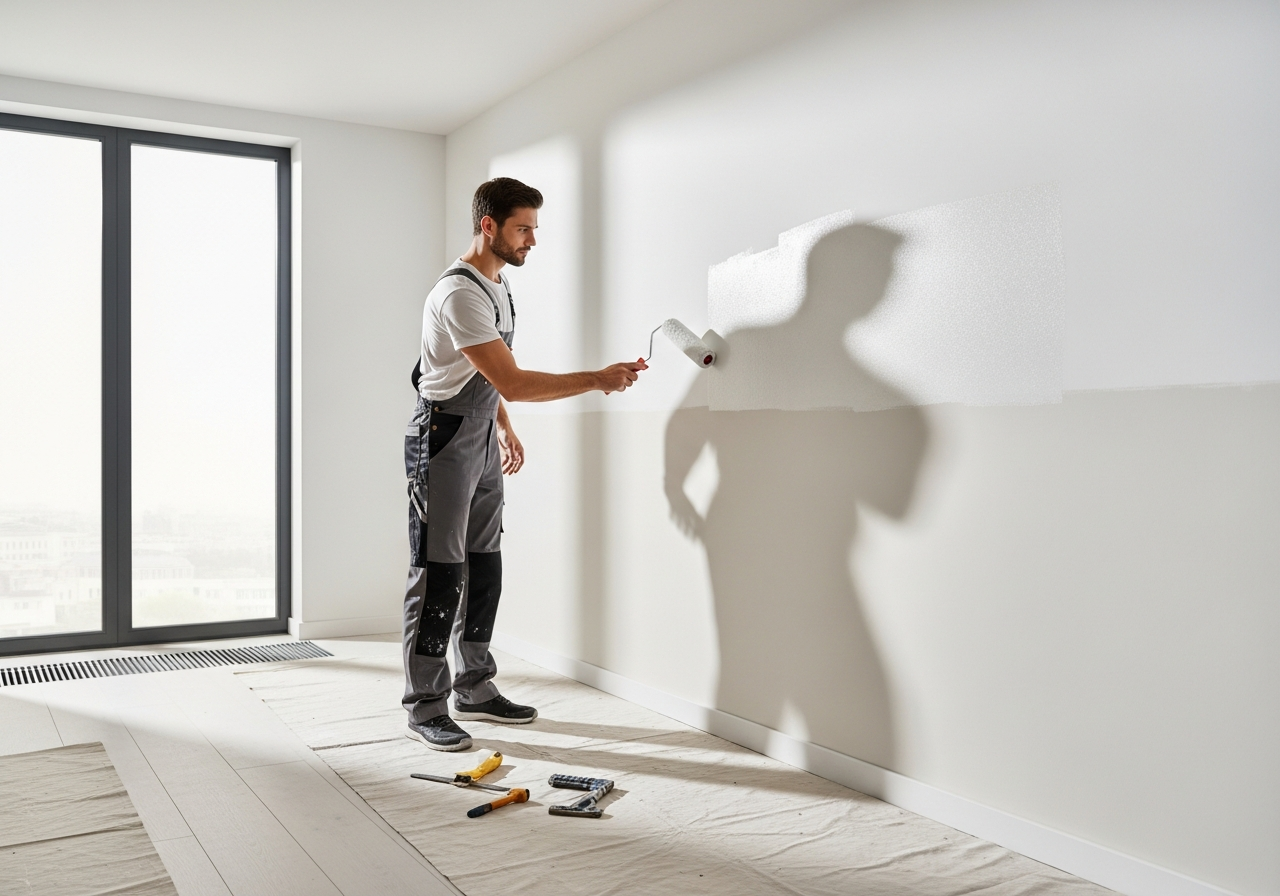 Peintre Charles Multiservices - peintre professionnel au travail